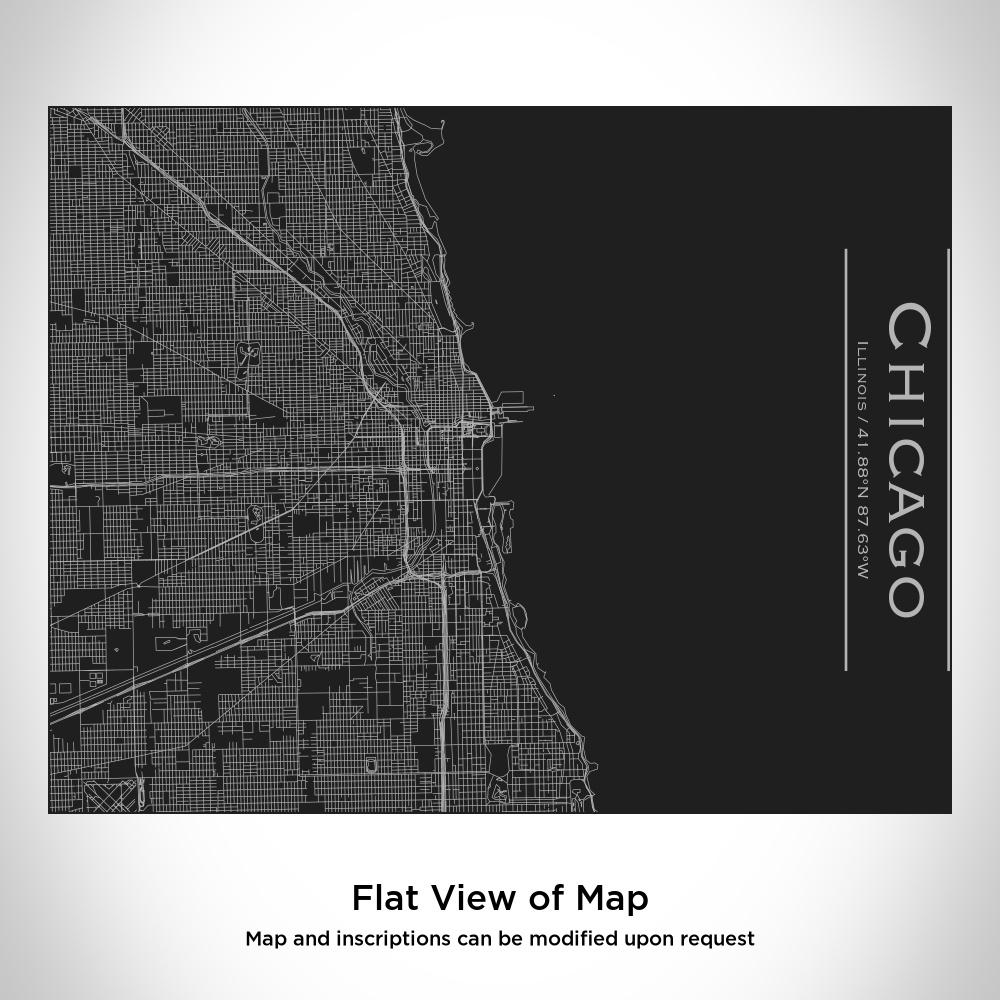 Chicago Illinois Map Bottle – Custom Engraved 20oz Matte Black Insulated Stainless Steel Water Bottle with Bamboo Top