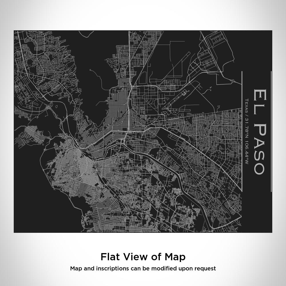 El Paso Texas Map Bottle – Custom Engraved 20oz Matte Black Insulated Stainless Steel Bottle with Bamboo Lid