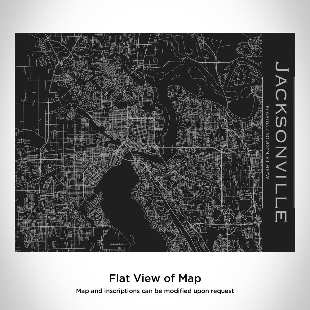Jacksonville Florida Map Bottle – Custom Engraved 20oz Matte Black Insulated Stainless Steel Bottle with Bamboo Lid