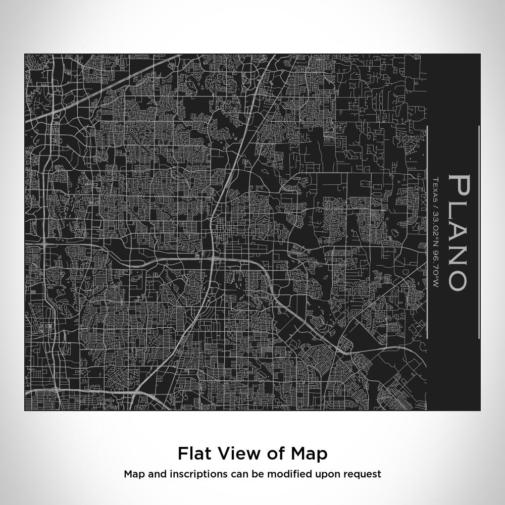 Plano Texas Map Bottle – Custom Engraved 20oz Matte Black Insulated Stainless Steel Bottle with Bamboo Lid