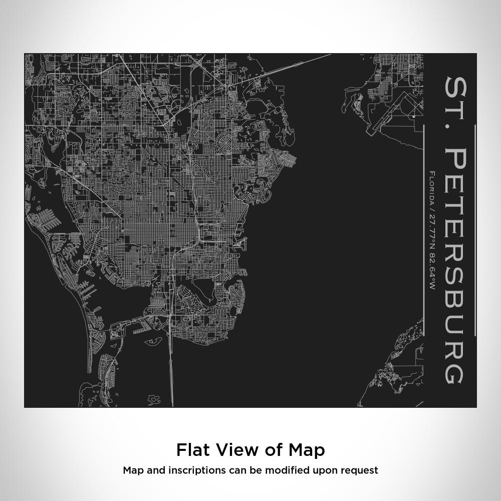 St. Petersburg Florida Map Bottle – Custom Engraved 20oz Insulated Stainless Steel Bottle with Bamboo Lid, Matte Black