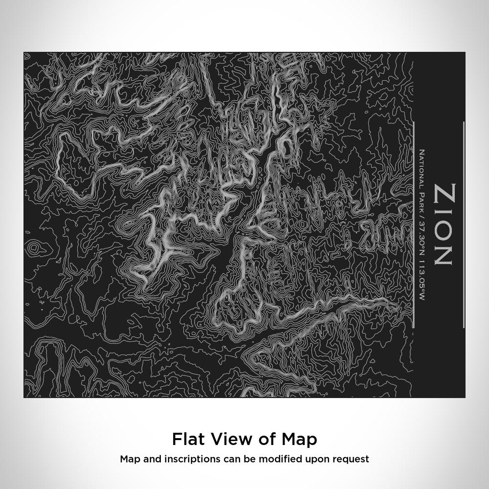 Zion National Park Utah Map Bottle – Custom Engraved 20oz Matte Black Insulated Stainless Steel Bottle with Bamboo Lid