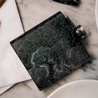 Bryce Canyon National Park Utah Hip Flask – Custom Engraved 6oz Matte Black Flask with Canvas Bag & Funnel
