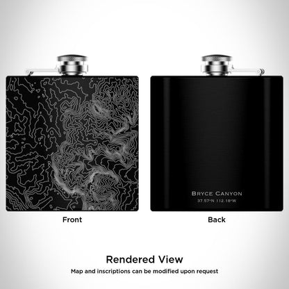Bryce Canyon National Park Utah Hip Flask – Custom Engraved 6oz Matte Black Flask with Canvas Bag & Funnel