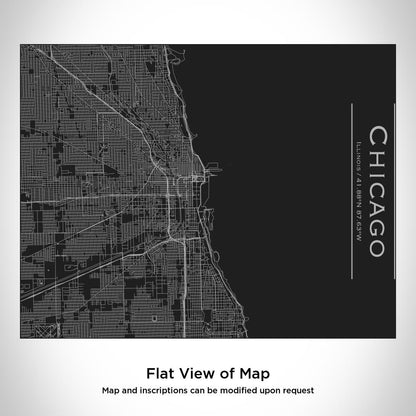 Chicago Illinois Map Bottle – Custom Engraved 20oz Matte Black Insulated Stainless Steel Water Bottle with Bamboo Top