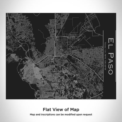 El Paso Texas Map Bottle – Custom Engraved 20oz Matte Black Insulated Stainless Steel Bottle with Bamboo Lid