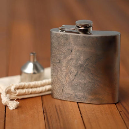 Grand Teton National Park Wyoming Hip Flask – Custom Engraved 6oz Stainless Steel Flask with Canvas Bag & Funnel
