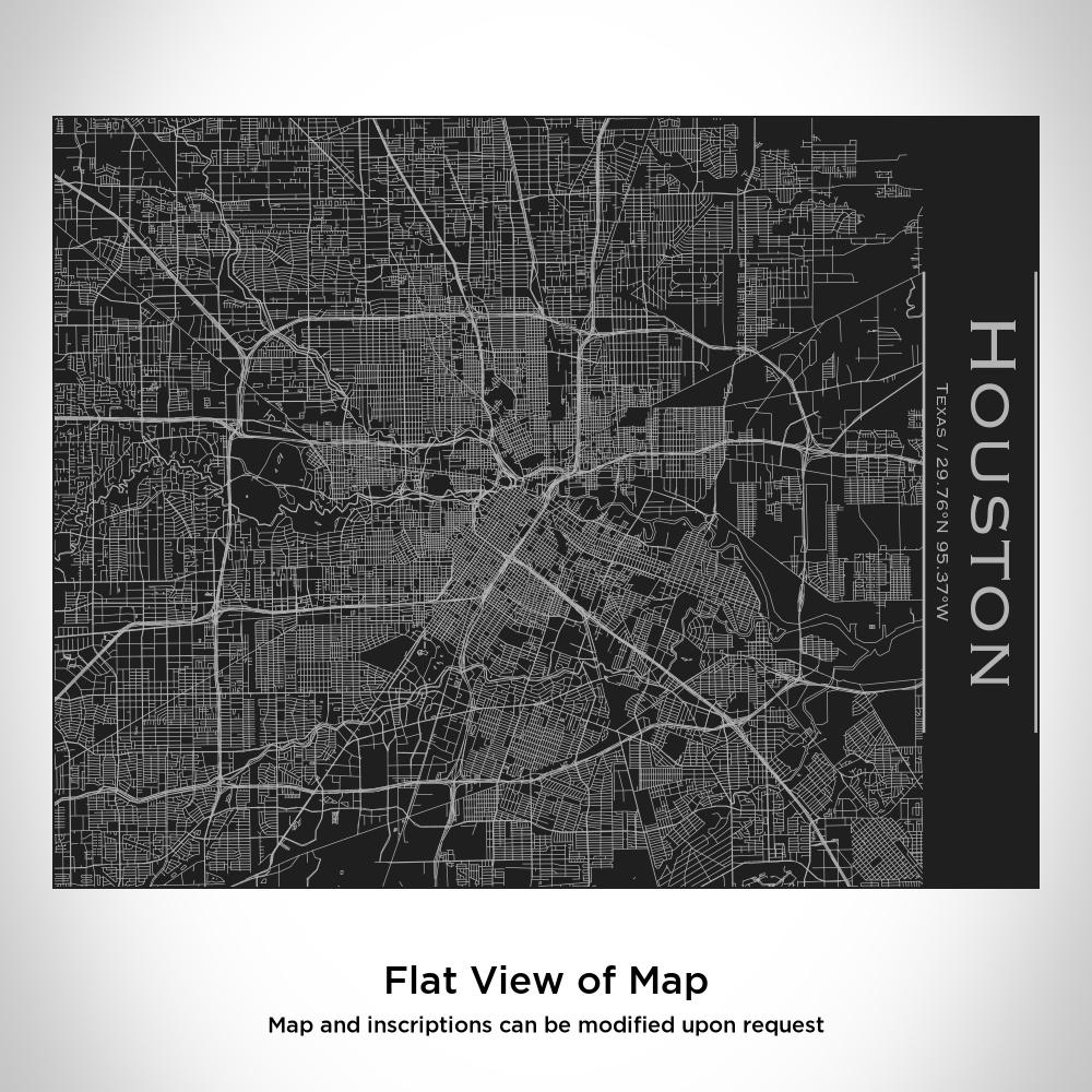 Houston Texas Map Bottle – Custom Engraved 20oz Matte Black Insulated Stainless Steel Water Bottle with Bamboo Top