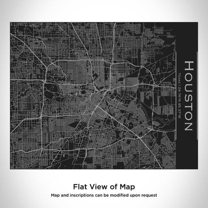 Houston Texas Map Bottle – Custom Engraved 20oz Matte Black Insulated Stainless Steel Water Bottle with Bamboo Top