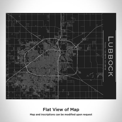 Lubbock Texas Map Bottle – Custom Engraved 20oz Insulated Stainless Steel Bottle with Bamboo Lid, Matte Black