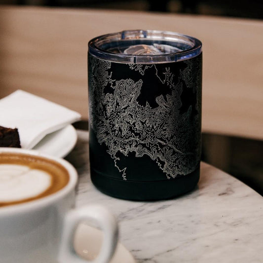 Milwaukee Wisconsin Map Cup – Custom Engraved 10oz Matte Black Insulated Stainless Steel Cup