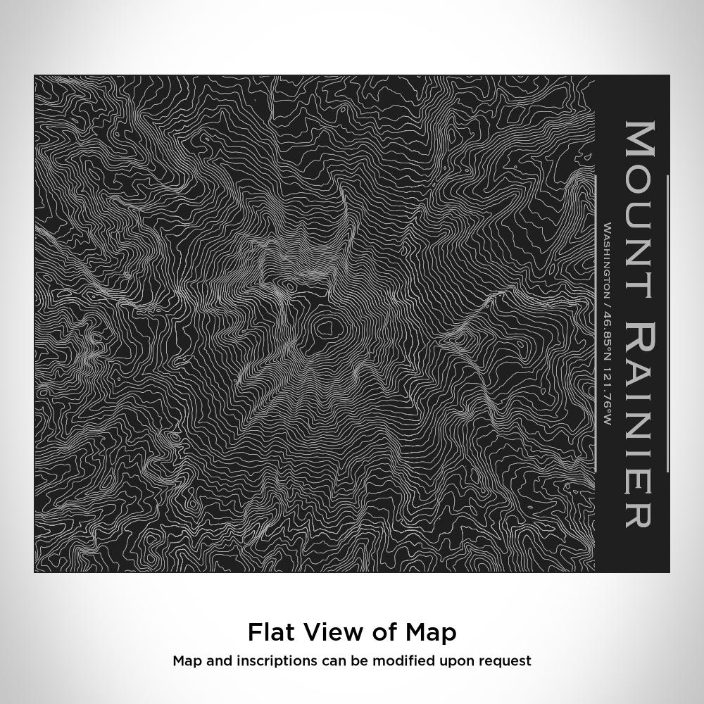 Mount Rainier Washington Map Bottle – Custom Engraved 20oz Matte Black Insulated Stainless Steel Bottle with Bamboo Top