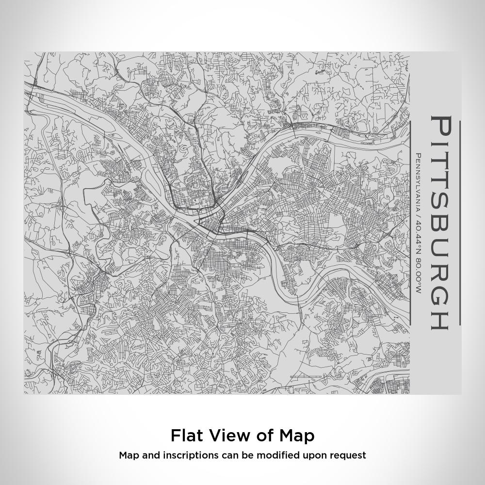 Pittsburgh Pennsylvania Map Bottle – Custom Engraved 20oz Insulated Stainless Steel Bottle with Bamboo Lid