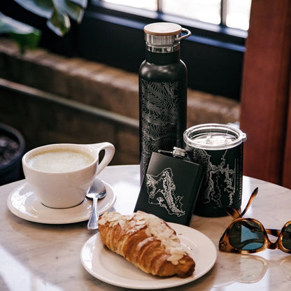Plano Texas Map Bottle – Custom Engraved 20oz Matte Black Insulated Stainless Steel Bottle with Bamboo Lid