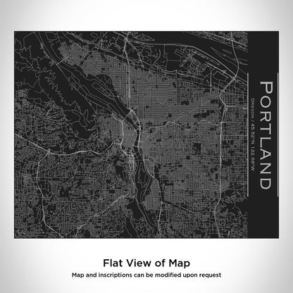 Portland Oregon Map Bottle – Custom Engraved 20oz Matte Black Insulated Stainless Steel Bottle with Bamboo Lid
