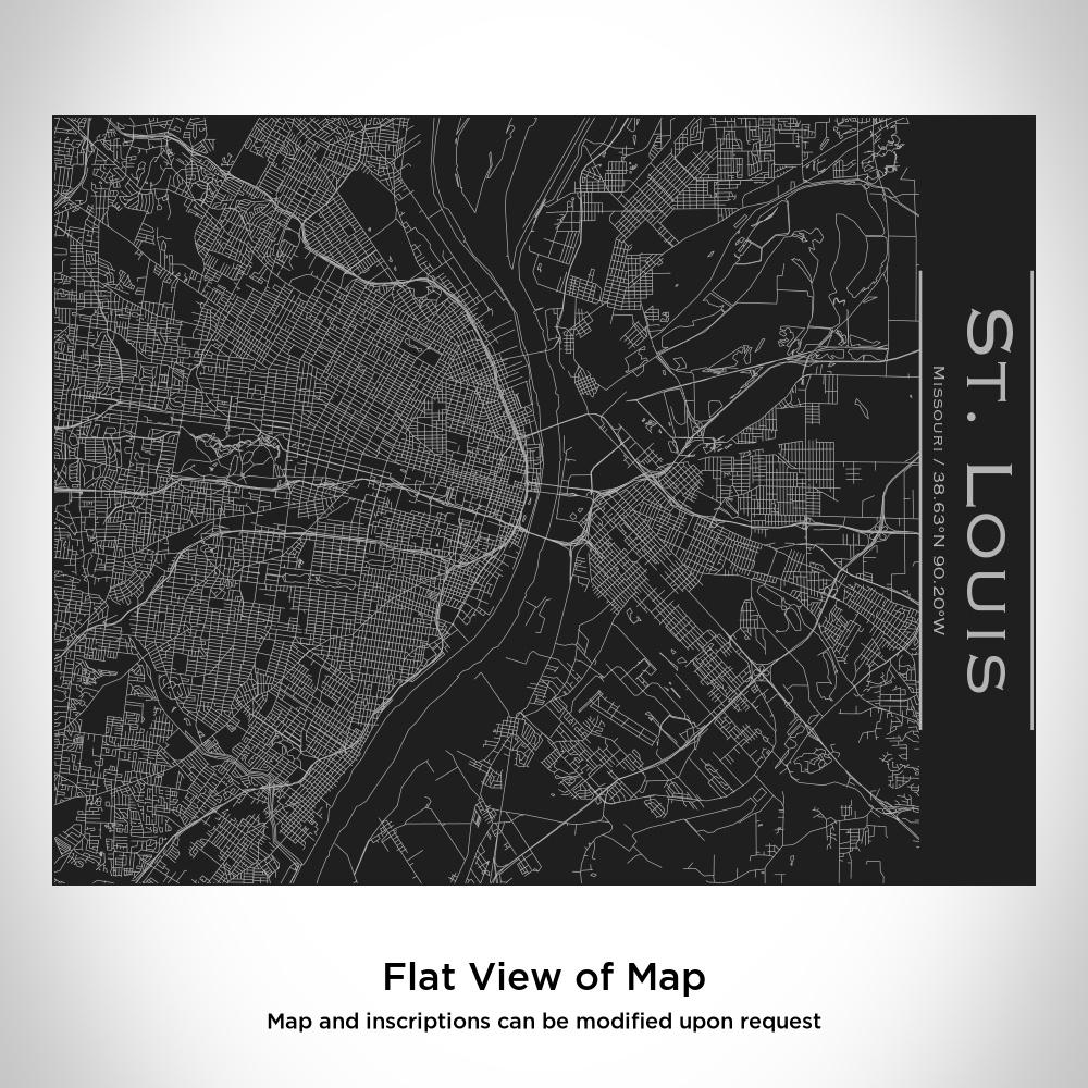 St. Louis Missouri Map Bottle – Custom Engraved 20oz Matte Black Insulated Stainless Steel Water Bottle with Bamboo Top