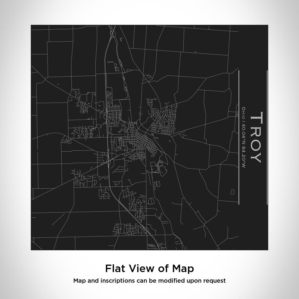 Troy Ohio Map Tumbler, 17 oz Matte Black Insulated Stainless Steel Coffee Cup, Custom Engraved Travel Tumbler